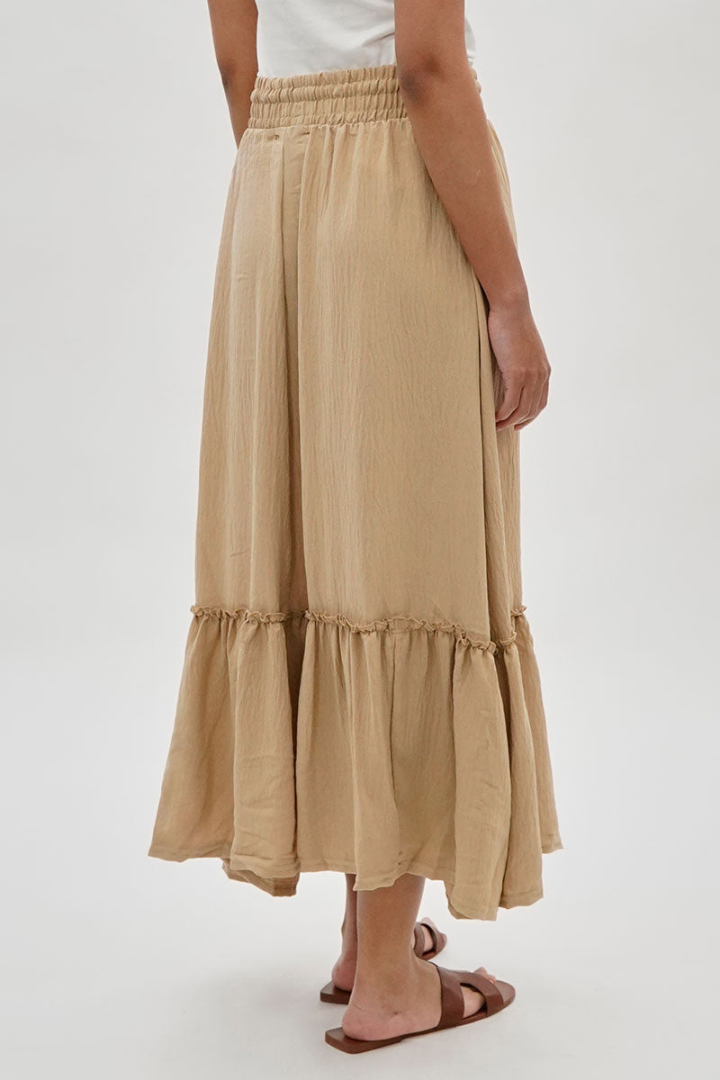 Stylexchange Vintage Tiered Cinched Skirt - Cream - Womens Skirts - Fairweather