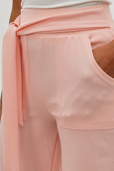 Majora Belted Wide Leg Pants - Pink - Womens Pants - Fairweather