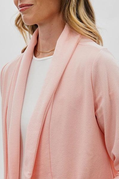 Majora Open Roll Up Sleeve Blazer - Pink - Womens Blazers - Fairweather
