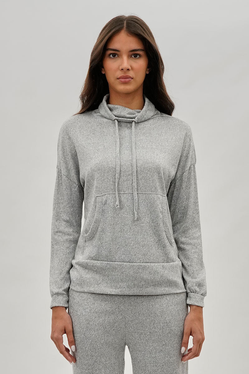 Fahrenheit Cowl Neck Sweatshirt - Grey - Womens Hoodies & Sweatshirts - Fairweather