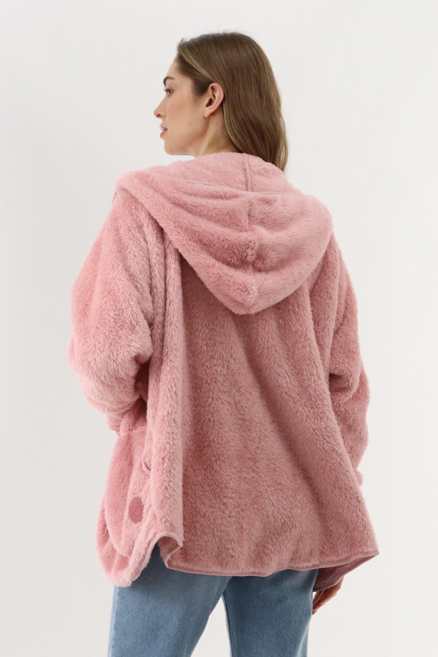 Canada Weather Gear Open Front Teddy Cardigan - Pink - Womens Cardigans - Fairweather