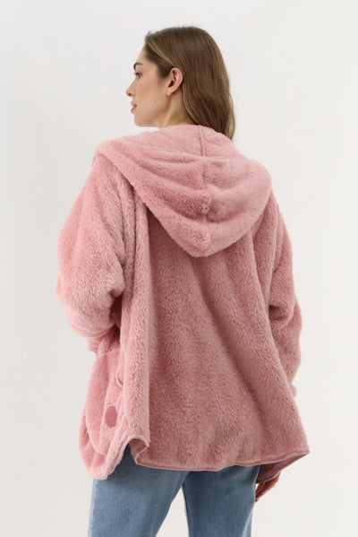 Canada Weather Gear Open Front Teddy Cardigan - Pink - Womens Cardigans - Fairweather
