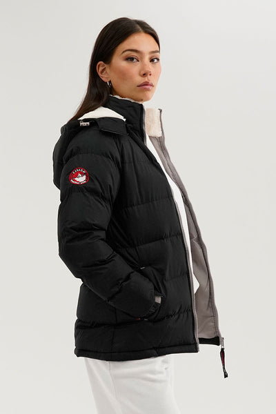 Canada Weather Gear Sherpa Lined Collar Bomber Jacket - Black - Womens Bomber Jackets - Fairweather