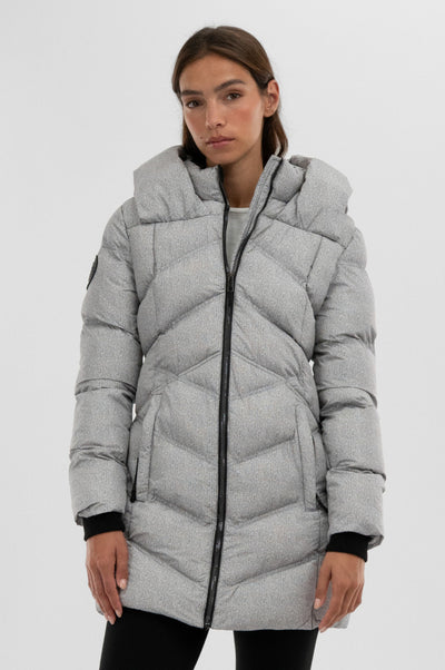 Canada Weather Gear Chevron Quilted Parka Jacket - Grey - Womens Parka Jackets - Fairweather