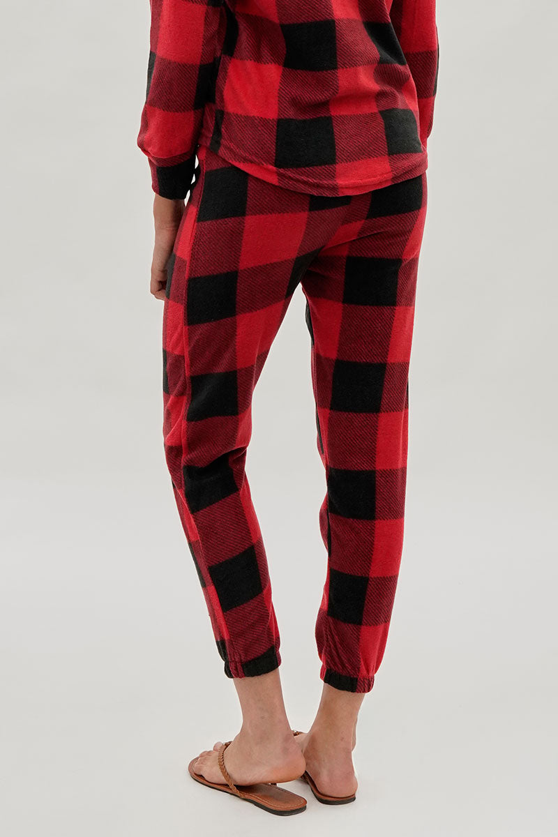 Canada Weather Gear Plaid Jogger Pajama Pants - Red - Womens Pajamas - Fairweather