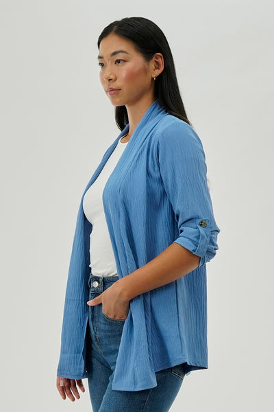 Urbanology Lightweight Wrap Cardigan - Blue - Womens Cardigans - Fairweather