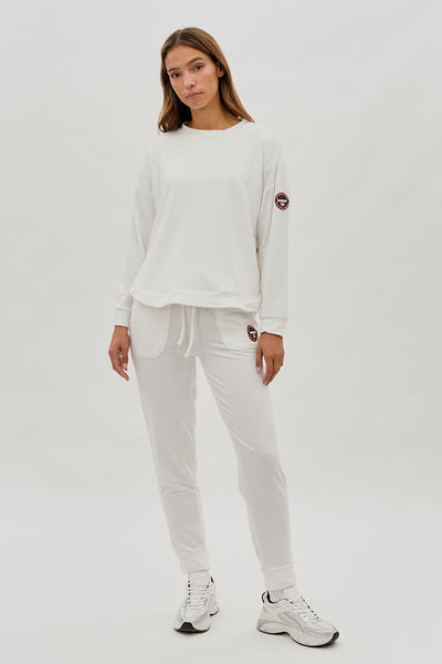 Pull Fahrenheit à épaules tombantes et boutons latéraux - Blanc