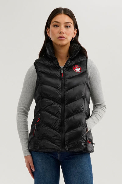 Canada Weather Gear Chevron Bubble Vest - Black - Womens Vests - Fairweather