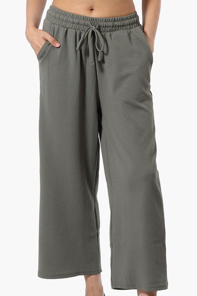 Runaway Bay Tie Waist Wide Leg Pants - Olive - Womens Pants - Fairweather