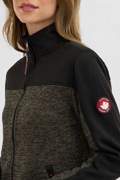 Canada Weather Gear Zip Up Knit Lightweight Jacket - Olive - Womens Lightweight Jackets - Fairweather