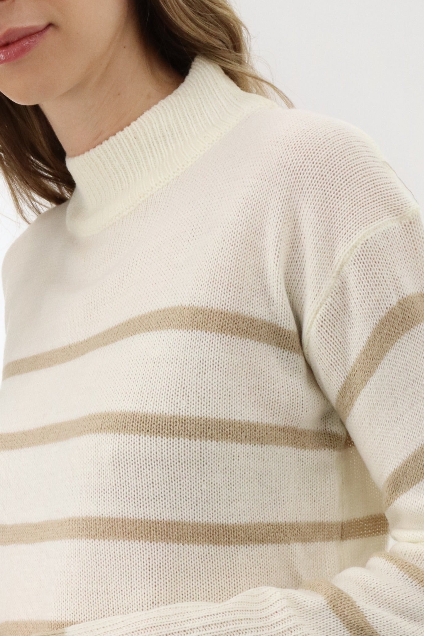 Beechers Brook Striped Knit Pullover Sweater - Cream - Womens Pullover Sweaters - Fairweather