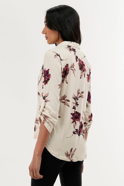 International INC Company Floral Button Down Shirt - Beige - Womens Shirts & Blouses - Fairweather