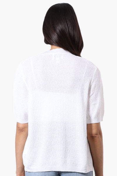 Beechers Brook Textured Open Shrug Cardigan - White - Womens Cardigans - Fairweather