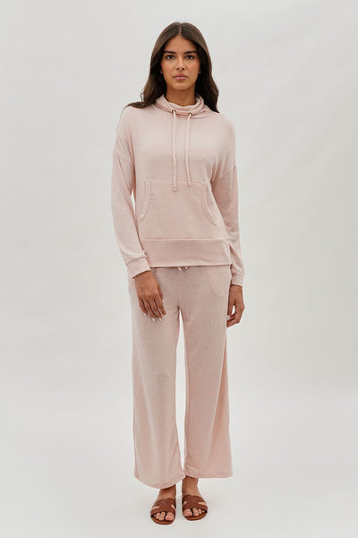 Fahrenheit Wide Leg Drawstring Sweatpants - Blush - Womens Joggers & Sweatpants - Fairweather