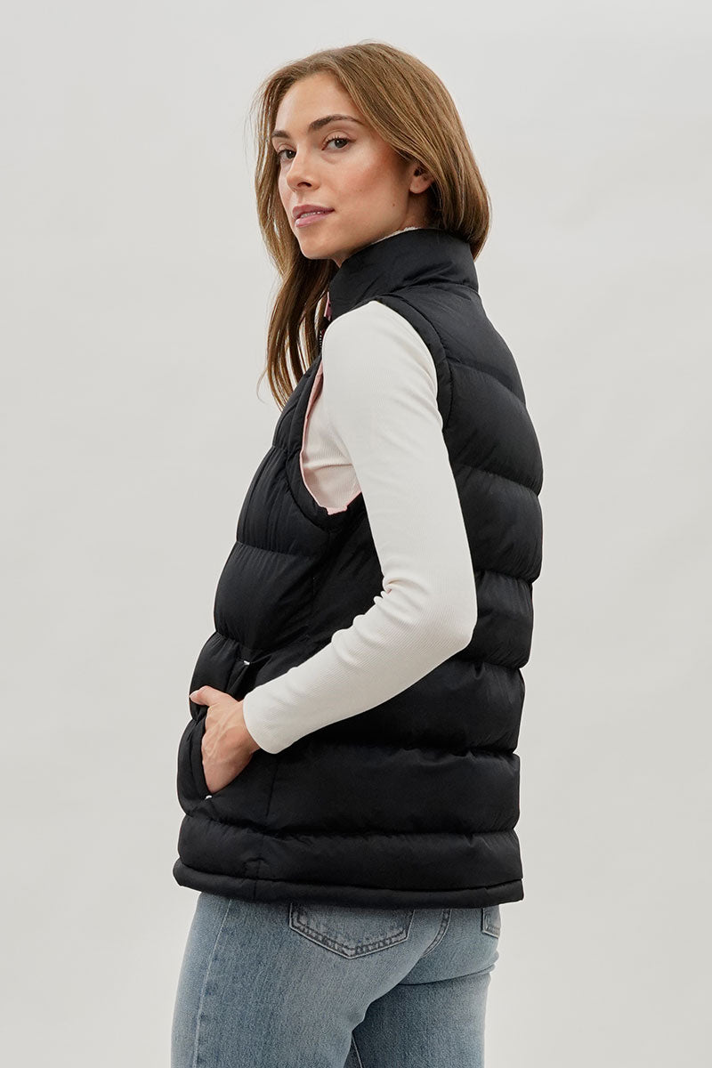 Gilet matelassé Canada Weather Gear à col doublé polaire – Bleu marine