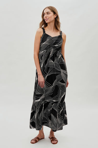 Beechers Brook Ruched Strap Maxi Dress - Black - Womens Maxi Dresses - Fairweather