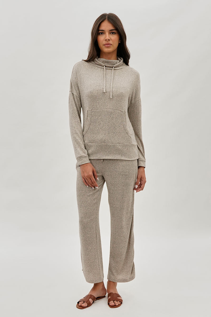 Fahrenheit Wide Leg Drawstring Sweatpants - Cream - Womens Joggers & Sweatpants - Fairweather