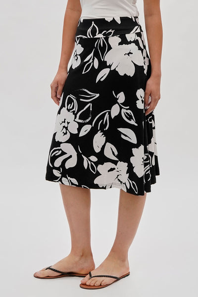 International INC Company Floral Fold Over Skirt - Black - Womens Skirts - Fairweather