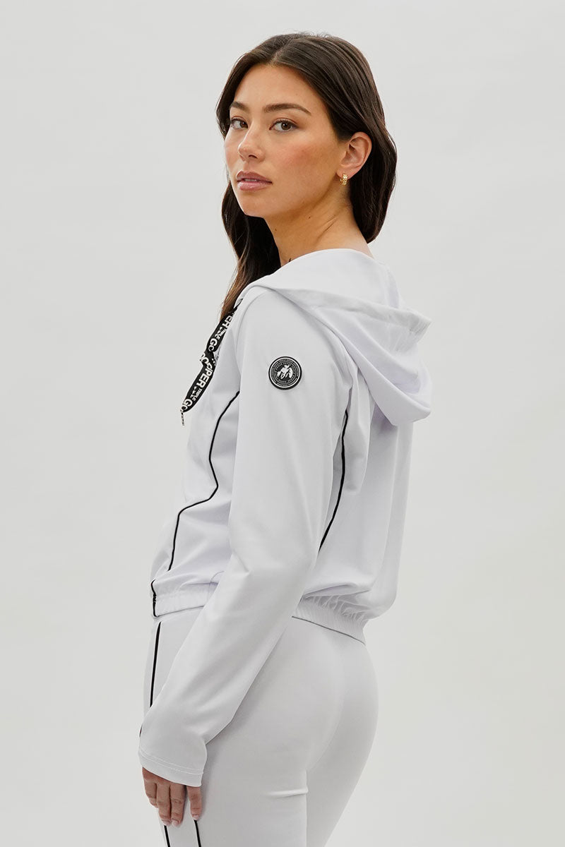 Super Triple Goose Cropped Active Hoodie - White - Womens Hoodies & Sweatshirts - Fairweather