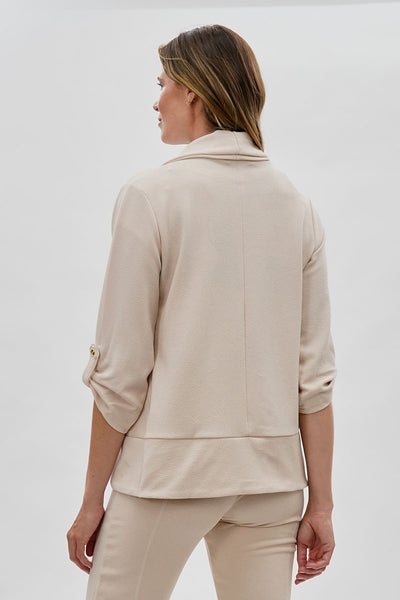 Majora Open Roll Up Sleeve Blazer - Cream - Womens Blazers - Fairweather
