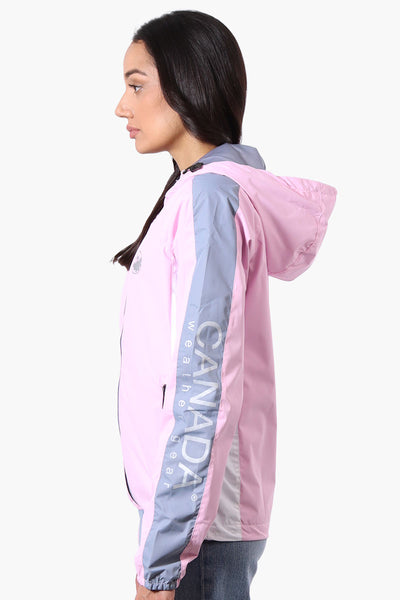 Canada Weather Gear Logo Print Sleeve Ripstop Lightweight Jacket - Pink - Womens Lightweight Jackets - Fairweather