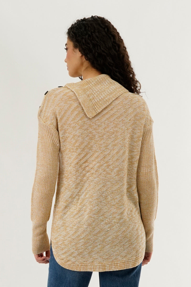 Beechers Brook High Neck Pullover Sweater - Beige - Womens Pullover Sweaters - Fairweather