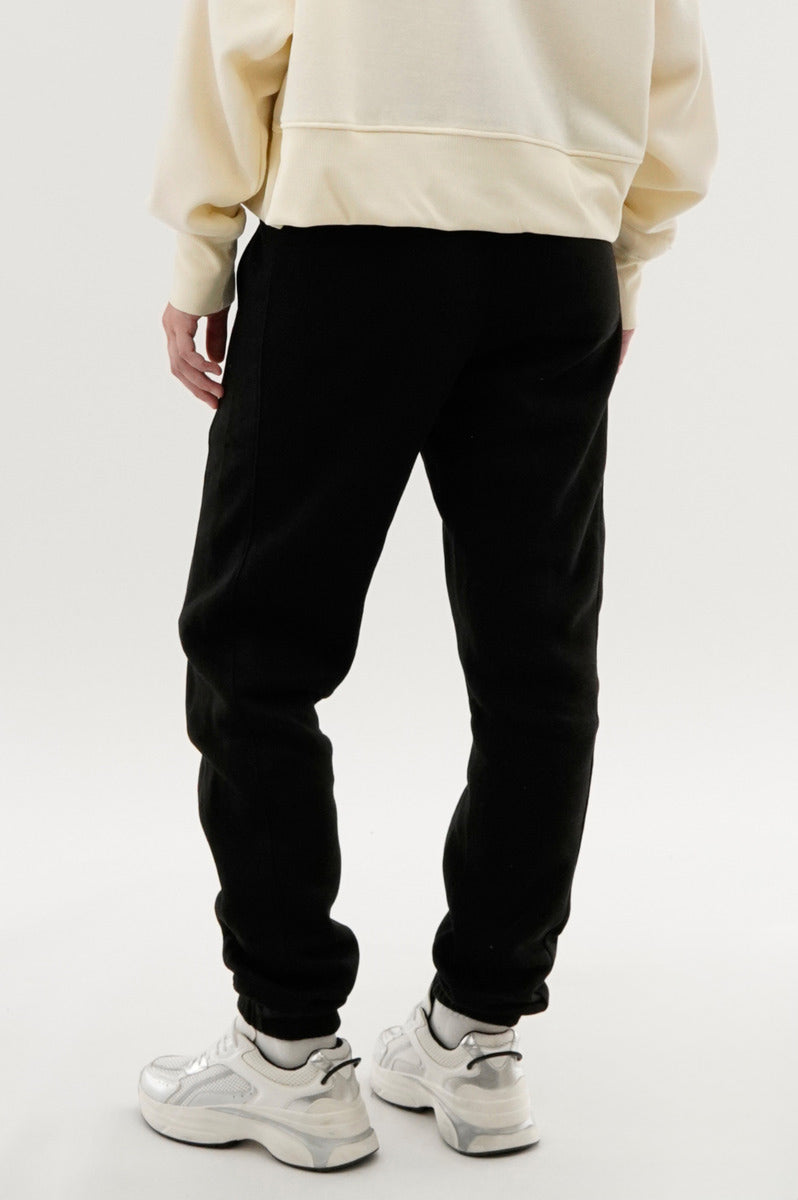 Fahrenheit Tie Waist Fleece Joggers - Black