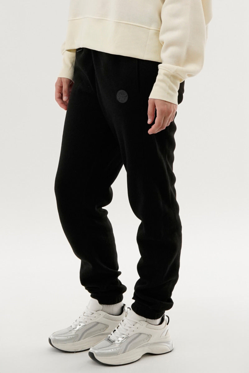 Fahrenheit Tie Waist Fleece Joggers - Black