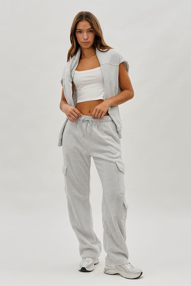 Fahrenheit Drawstring Cargo Pocket Sweatpants - Stone - Womens Joggers & Sweatpants - Fairweather