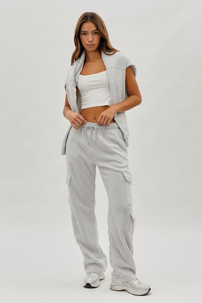 Fahrenheit Drawstring Cargo Pocket Sweatpants - Stone - Womens Joggers & Sweatpants - Fairweather