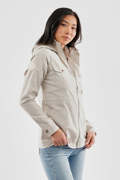 Canada Weather Gear Coated Microfibre Zip Up Lightweight Jacket - Cream - Womens Lightweight Jackets - Fairweather