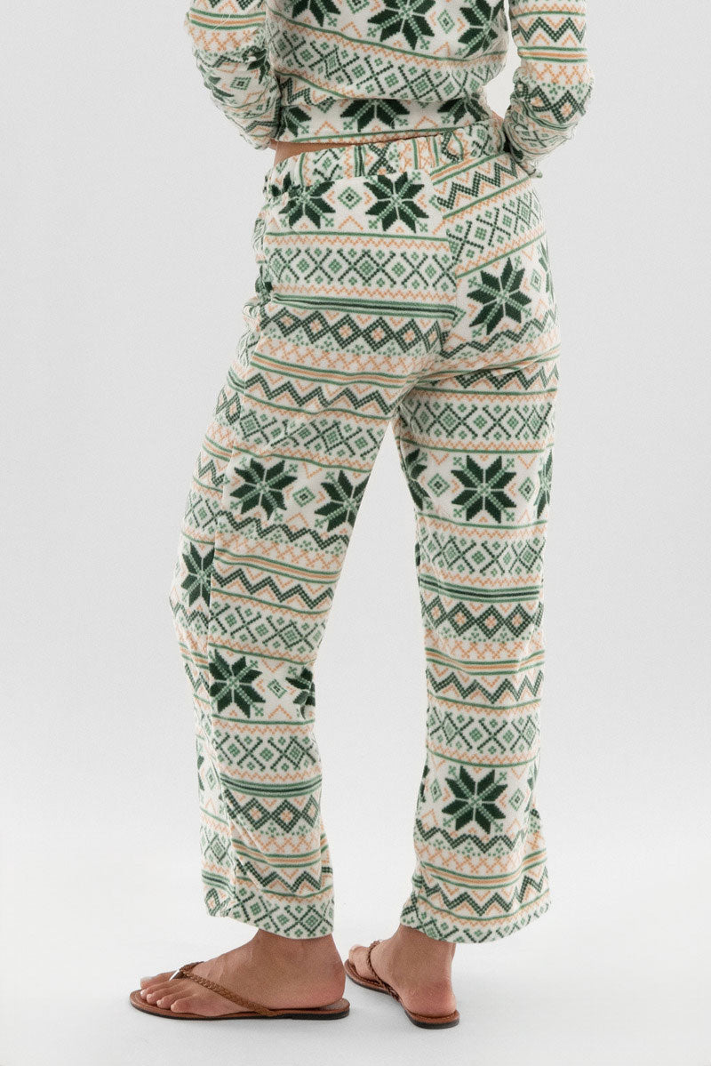 Canada Weather Gear Festive Print Wide Leg Pajama Pants - White - Womens Pajamas - Fairweather