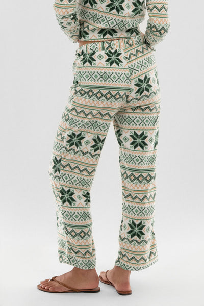 Canada Weather Gear Festive Print Wide Leg Pajama Pants - White - Womens Pajamas - Fairweather