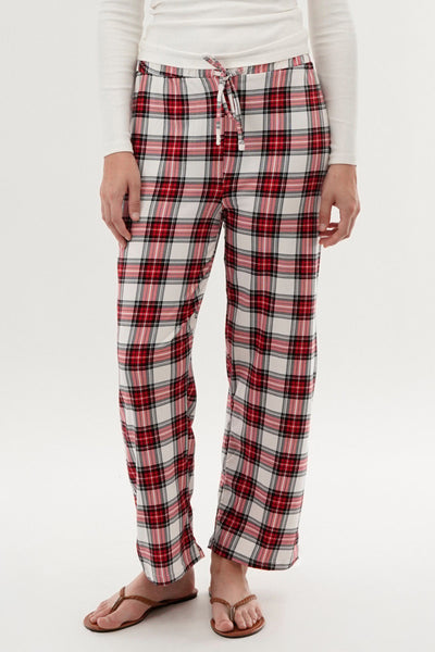 Canada Weather Gear Plaid Wide Leg Pajama Pants - White - Womens Pajamas - Fairweather