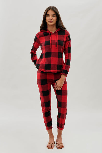 Canada Weather Gear Plaid Jogger Pajama Pants - Red - Womens Pajamas - Fairweather