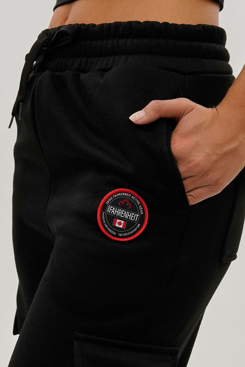 Pantalon de survêtement cargo large Fahrenheit - Noir