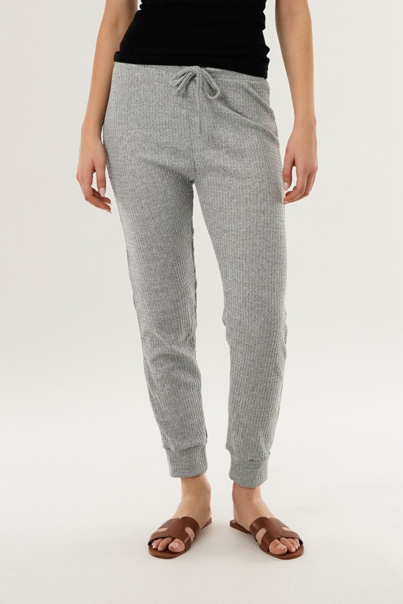 International INC Company Waffle Knit Joggers - Grey - Womens Joggers & Sweatpants - Fairweather
