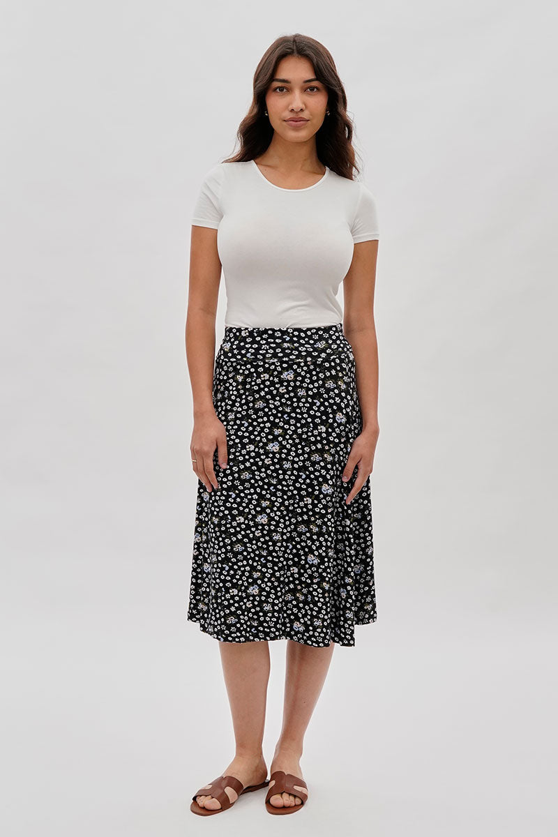 International INC Company Floral A-Line Skirt - Black - Womens Skirts - Fairweather