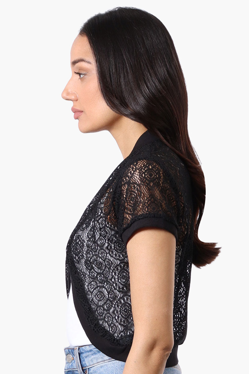 Impress Open Lace Shrug Cardigan - Black - Womens Cardigans - Fairweather