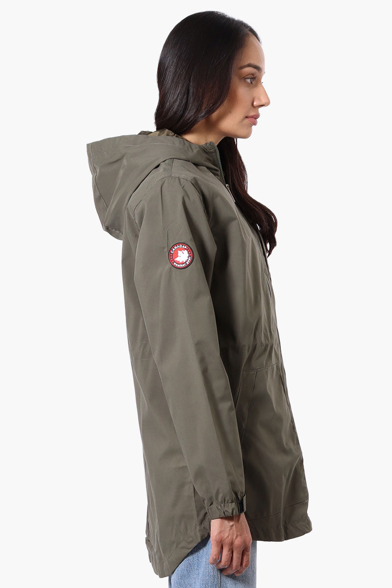 Canada Weather Gear Coated Microfiber Hooded Lightweight Jacket - Olive - Womens Lightweight Jackets - Fairweather