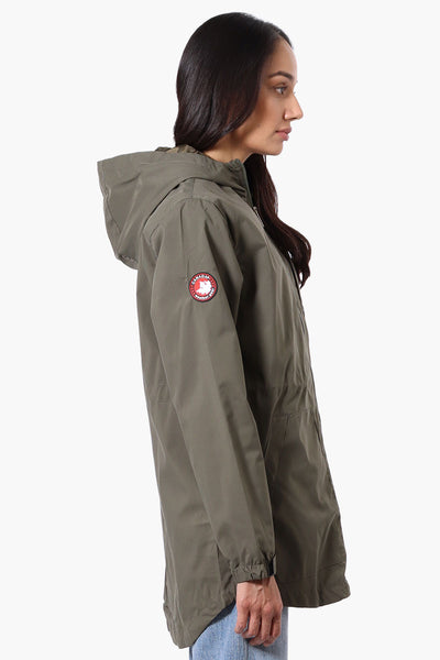 Canada Weather Gear Coated Microfiber Hooded Lightweight Jacket - Olive - Womens Lightweight Jackets - Fairweather