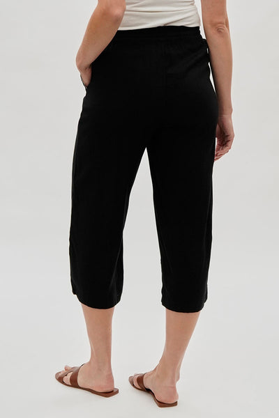 International INC Company Cropped Tie Waist Pants - Black - Womens Pants - Fairweather