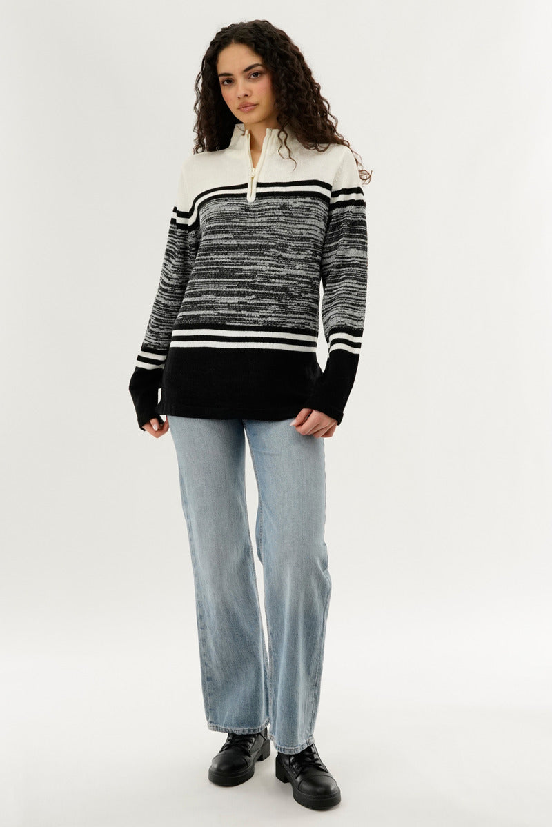 Canada Weather Gear Half Zip Pullover Sweater - Black - Womens Pullover Sweaters - Fairweather