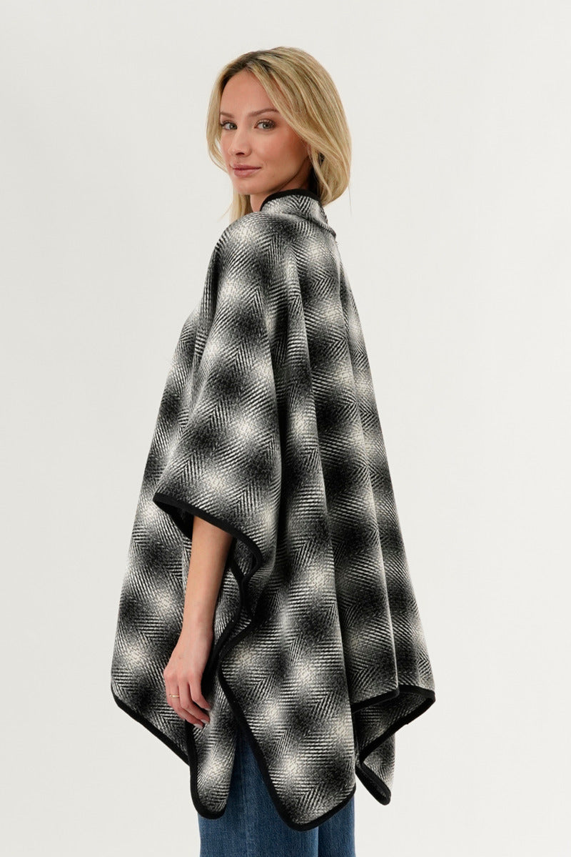 Canada Weather Gear Plaid Poncho - Grey - Womens Ponchos - Fairweather