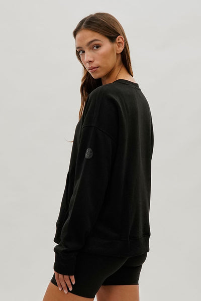 Fahrenheit Drop Shoulder Kangaroo Pocket Sweatshirt - Black - Womens Hoodies & Sweatshirts - Fairweather