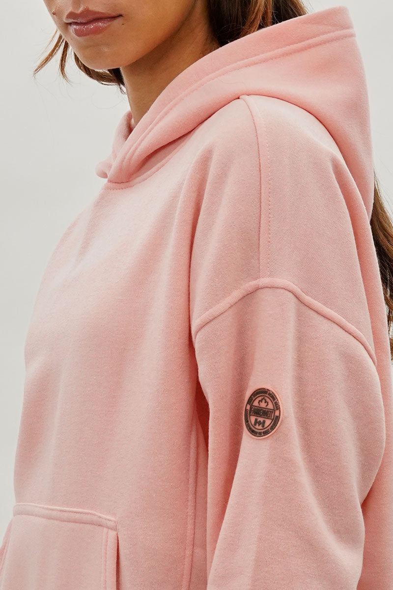 Fahrenheit Drop Shoulder Pullover Hoodie - Pink - Womens Hoodies & Sweatshirts - Fairweather