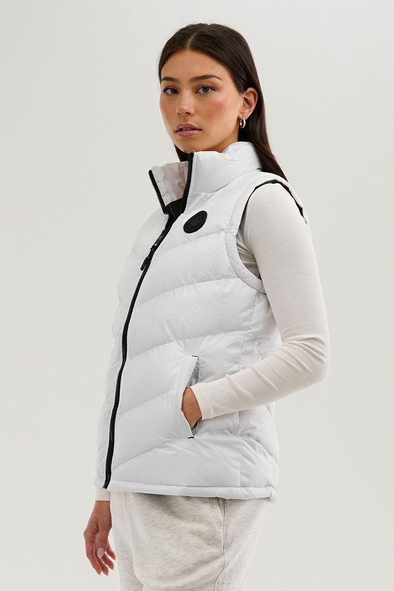 Canada Weather Gear Chevron Puffer Vest - White - Womens Vests - Fairweather