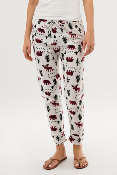Canada Weather Gear Winter Print Pajama Pants - White - Womens Pajamas - Fairweather