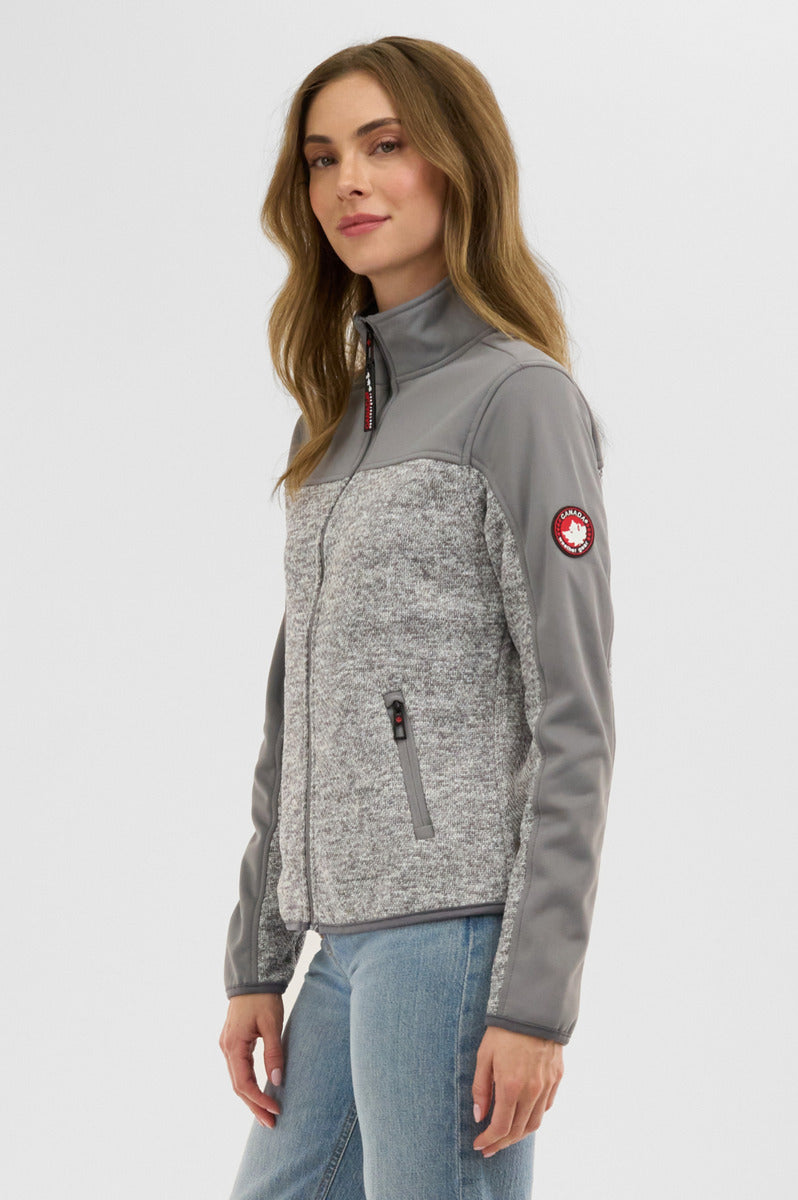 Canada Weather Gear Zip Up Knit Lightweight Jacket - Grey - Womens Lightweight Jackets - Fairweather