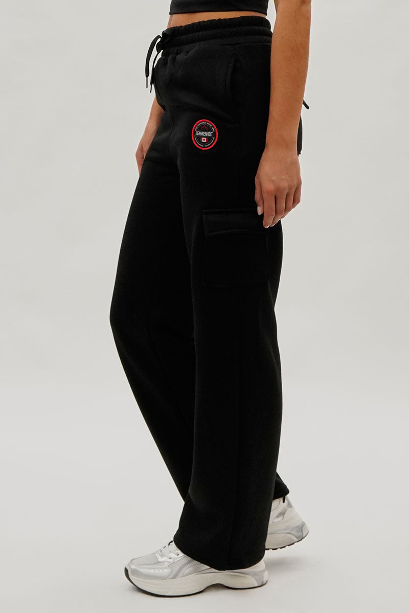 Pantalon de survêtement cargo large Fahrenheit - Noir